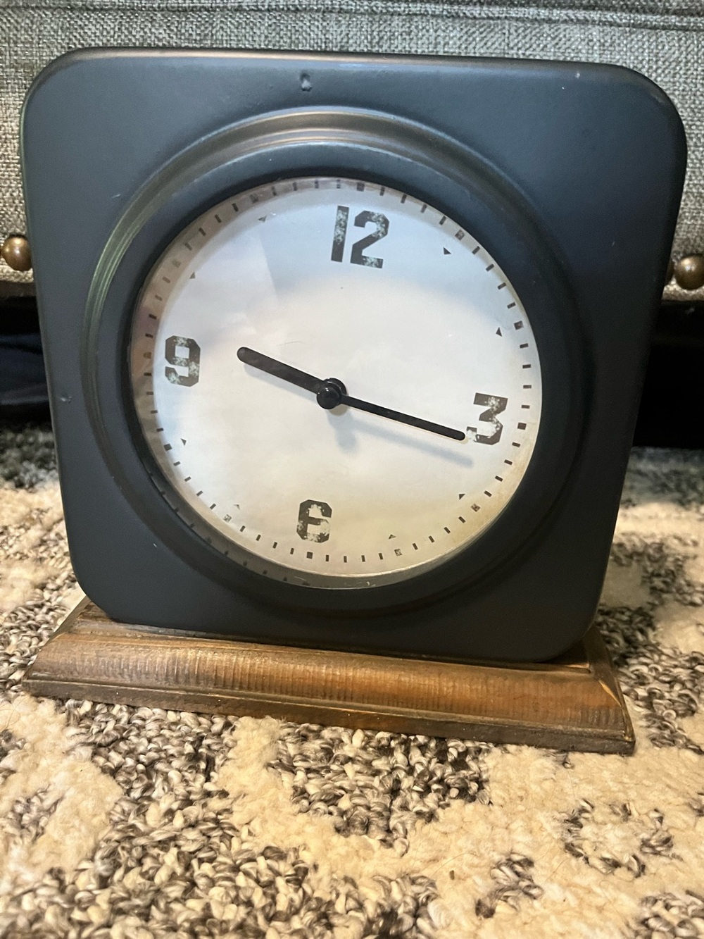 Mantel Clock with wood Base - Home Wall Decor